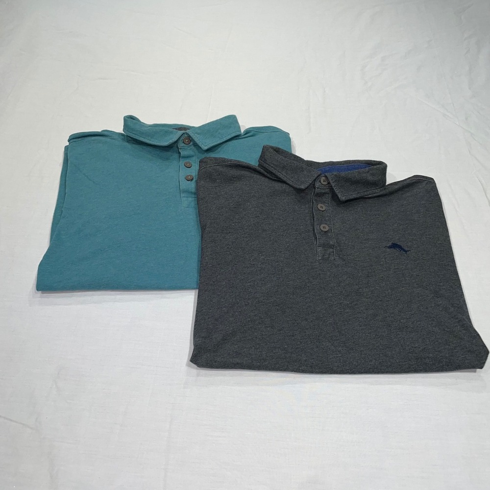 Tommy Bahama IslandZone Mens Large Pima Cotton Polo Shirt Bundle UPF 30